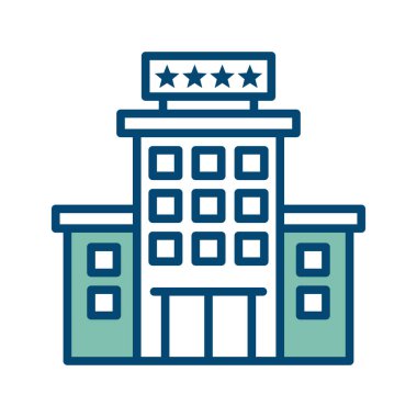 Beyaz arkaplanda otel binası ikon tasarım şablonu