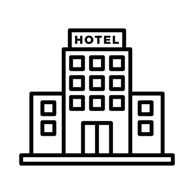 Beyaz arkaplanda otel binası ikon tasarım şablonu
