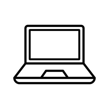 beyaz arkaplanda dizüstü bilgisayar simgesi tasarım şablonu