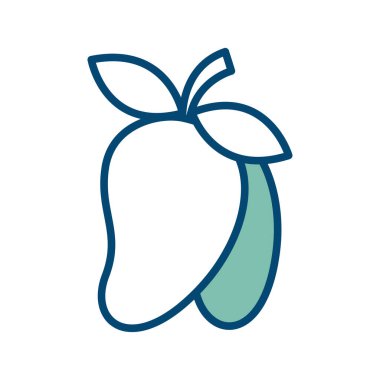 Beyaz arkaplanda mango meyve ikonu vektör tasarım şablonu