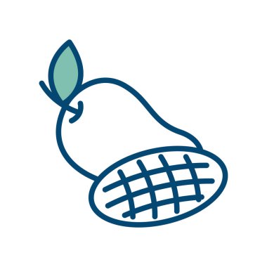 Beyaz arkaplanda mango meyve ikonu vektör tasarım şablonu