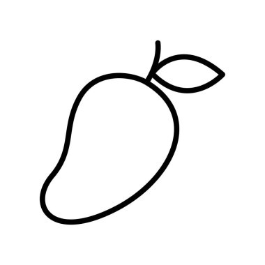 Beyaz arkaplanda mango meyve ikonu vektör tasarım şablonu