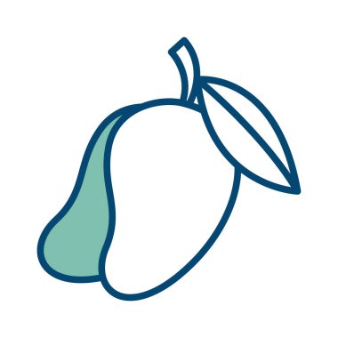 Beyaz arkaplanda mango meyve ikonu vektör tasarım şablonu