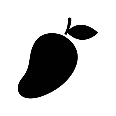 Beyaz arkaplanda mango meyve ikonu vektör tasarım şablonu