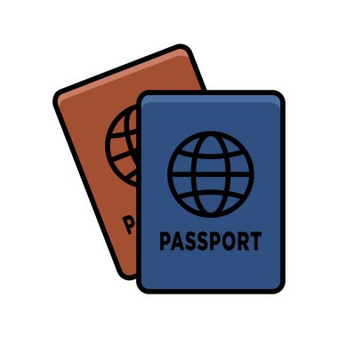 Beyaz arkaplanda pasaport simgesi tasarım şablonu