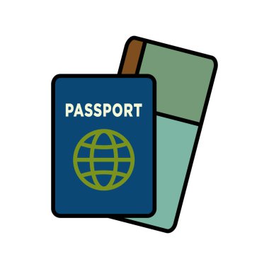 Beyaz arkaplanda pasaport simgesi tasarım şablonu