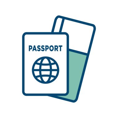 Beyaz arkaplanda pasaport simgesi tasarım şablonu