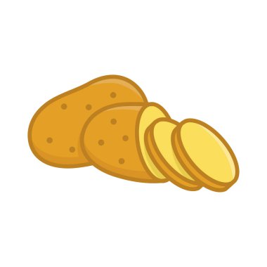Patates ikonu vektör tasarım şablonu beyaz arkaplan