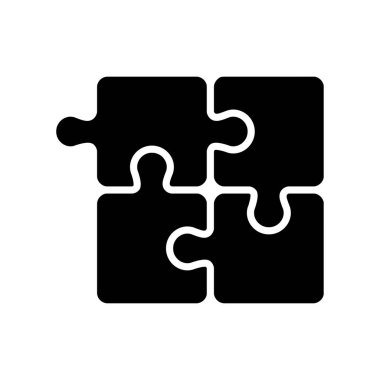 Beyaz arkaplanda bulmaca simgesi tasarım şablonu