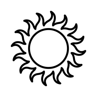 beyaz arkaplanda güneş simgesi tasarım şablonu