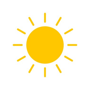 beyaz arkaplanda güneş simgesi tasarım şablonu