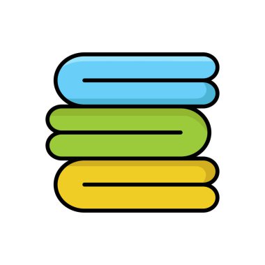 Beyaz arkaplanda havlu simgesi tasarım şablonu