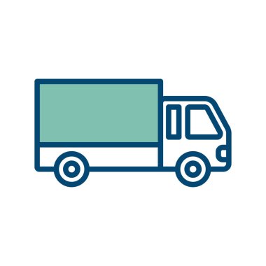 beyaz arkaplanda kamyon simgesi tasarım şablonu