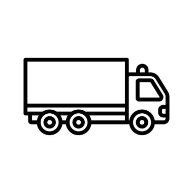 beyaz arkaplanda kamyon simgesi tasarım şablonu