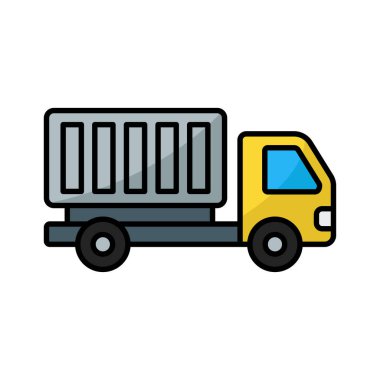 beyaz arkaplanda kamyon simgesi tasarım şablonu