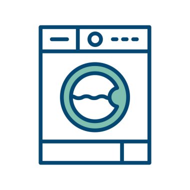 çamaşır makinesi ikon vektör tasarım şablonu beyaz arkaplan