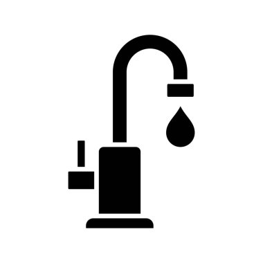 beyaz arkaplanda su musluğu ikonu vektör tasarım şablonu