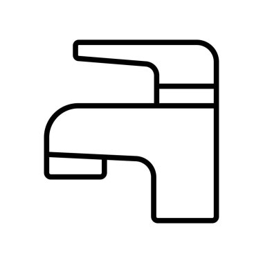 beyaz arkaplanda su musluğu ikonu vektör tasarım şablonu