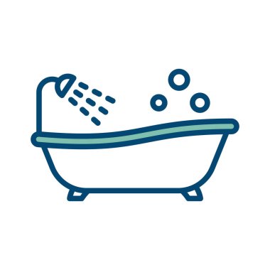 Beyaz arkaplanda küvet simgesi tasarım şablonu