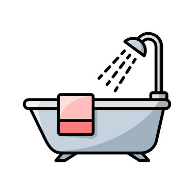 Beyaz arkaplanda küvet simgesi tasarım şablonu