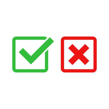 beyaz arkaplanda işaret vektör tasarım şablonunu kontrol et