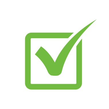 beyaz arkaplanda işaret vektör tasarım şablonunu kontrol et