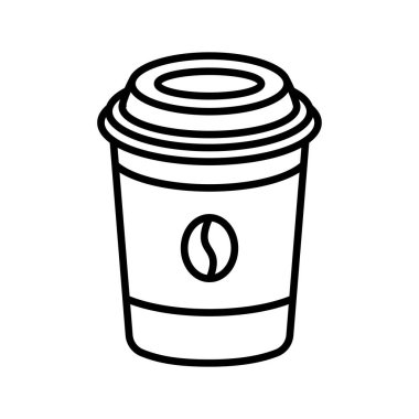 Tek kullanımlık kağıt kahve bardağı ikonu vektör tasarımı şablonu