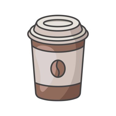 Tek kullanımlık kağıt kahve bardağı ikonu vektör tasarımı şablonu