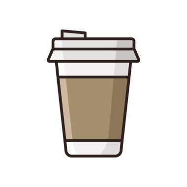 Tek kullanımlık kağıt kahve bardağı ikonu vektör tasarımı şablonu