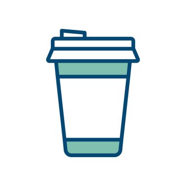 Tek kullanımlık kağıt kahve bardağı ikonu vektör tasarımı şablonu