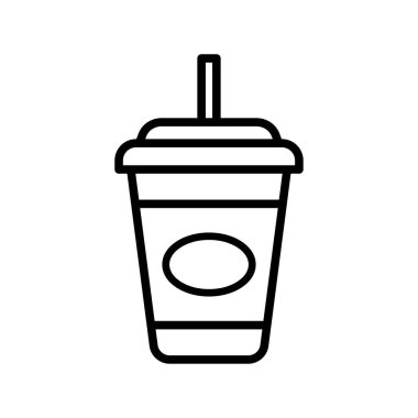 Tek kullanımlık kağıt kahve bardağı ikonu vektör tasarımı şablonu