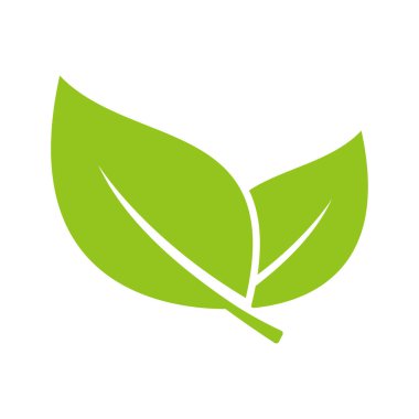 Beyaz arkaplanda yaprak simgesi tasarım şablonu