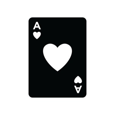 Poker kartı simgesi vektör tasarım şablonu beyaz arkaplan