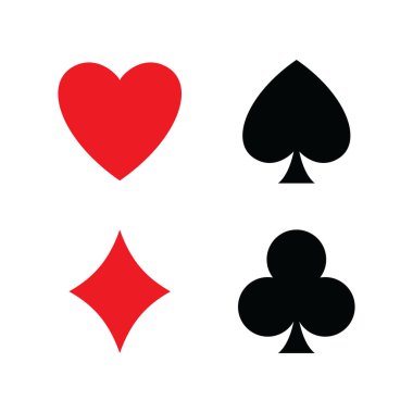 Poker kartı simgesi vektör tasarım şablonu beyaz arkaplan