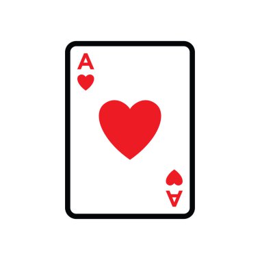 Poker kartı simgesi vektör tasarım şablonu beyaz arkaplan