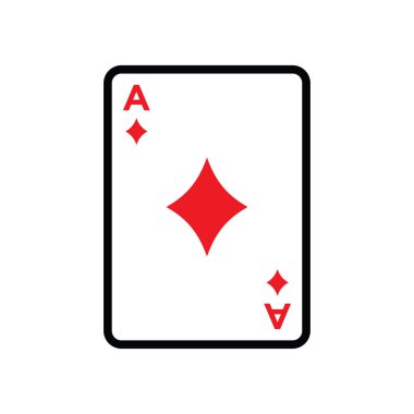 Poker kartı simgesi vektör tasarım şablonu beyaz arkaplan