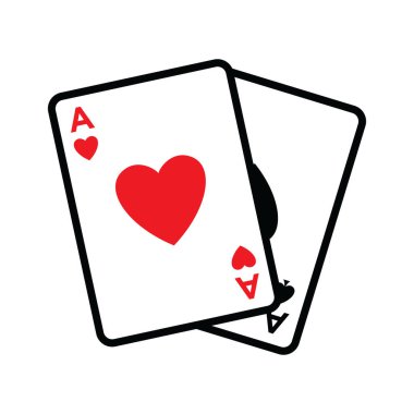 Poker kartı simgesi vektör tasarım şablonu beyaz arkaplan