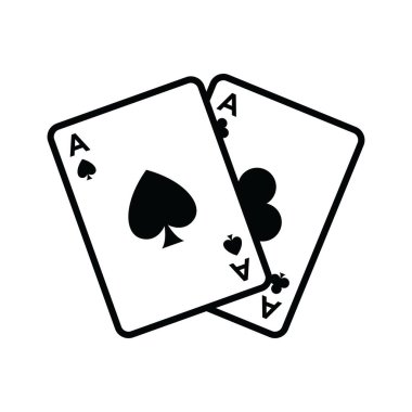 Poker kartı simgesi vektör tasarım şablonu beyaz arkaplan