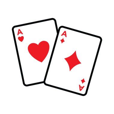 Poker kartı simgesi vektör tasarım şablonu beyaz arkaplan