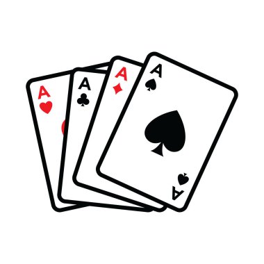 Poker kartı simgesi vektör tasarım şablonu beyaz arkaplan
