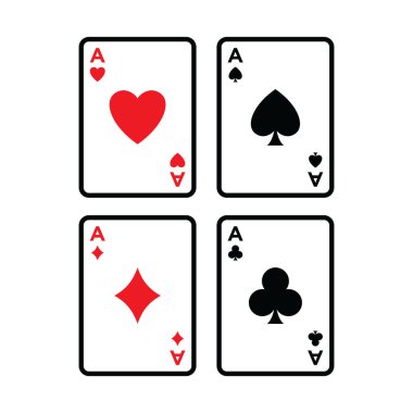 Poker kartı simgesi vektör tasarım şablonu beyaz arkaplan