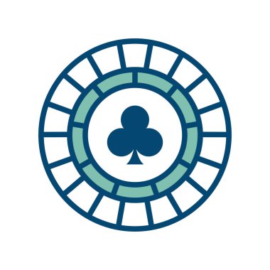 Poker çipi simgesi vektör tasarım şablonu beyaz arkaplan