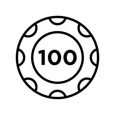 Poker çipi simgesi vektör tasarım şablonu beyaz arkaplan