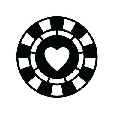 Poker çipi simgesi vektör tasarım şablonu beyaz arkaplan
