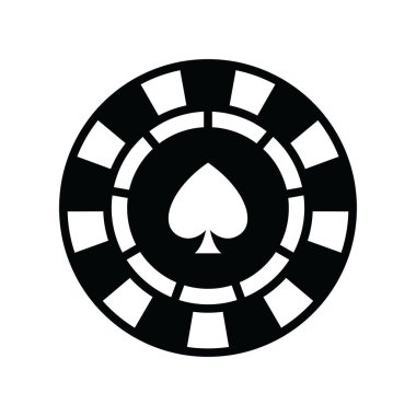 Poker çipi simgesi vektör tasarım şablonu beyaz arkaplan