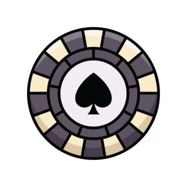 Poker çipi simgesi vektör tasarım şablonu beyaz arkaplan