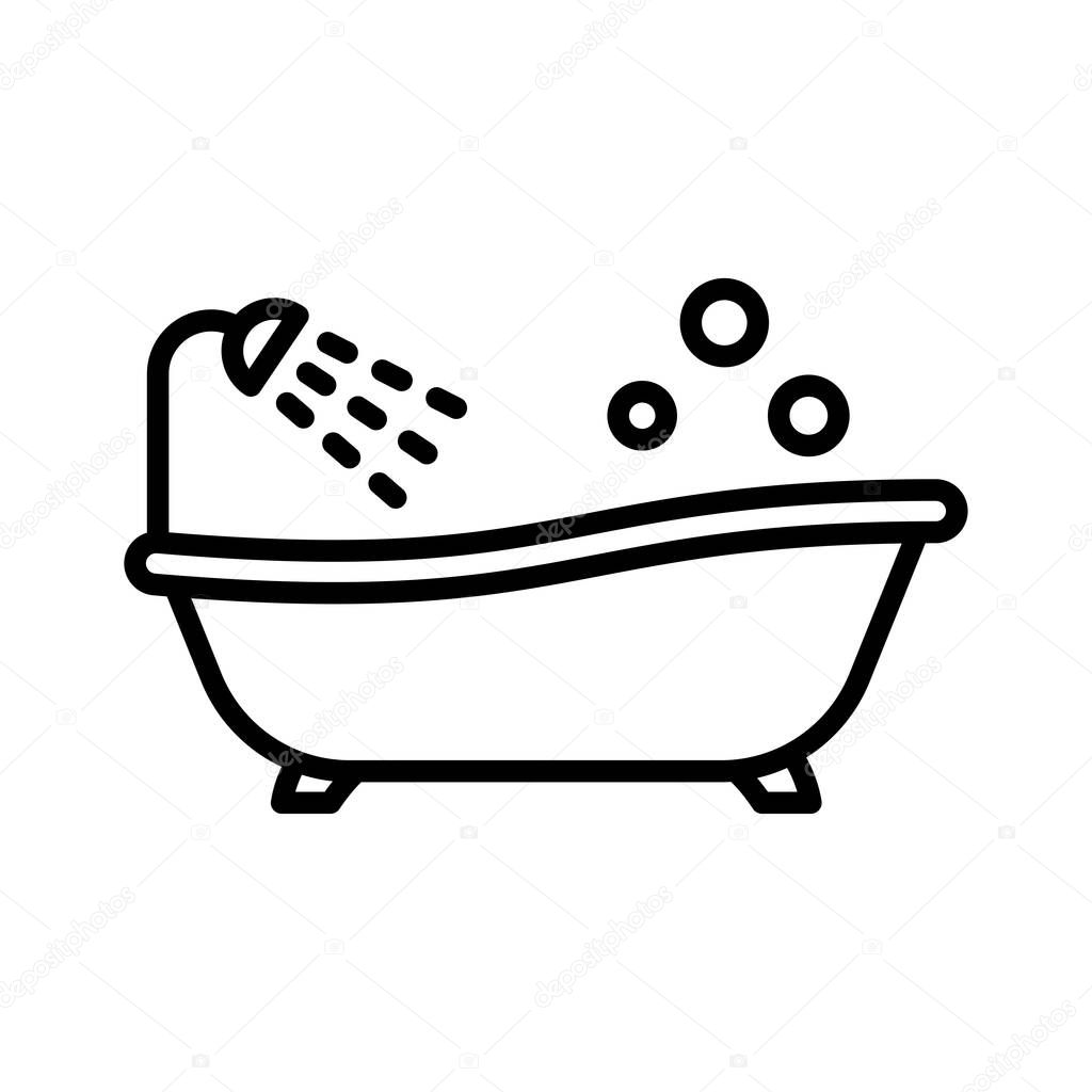 Bathtub icon vector design template in white background