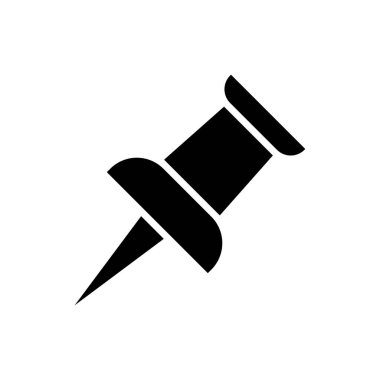 Beyaz arkaplanda pin simgesi tasarım şablonuna bas