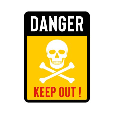 Radyasyon - Nükleer uyarı simgesi vektör tasarım şablonu beyaz arkaplan