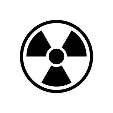 Radyasyon - Nükleer uyarı simgesi vektör tasarım şablonu beyaz arkaplan